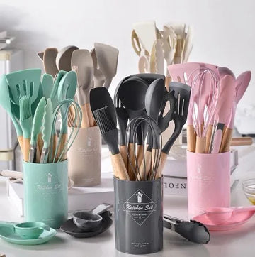 Kit de Utensílios de Silicone Premium (11 peças)