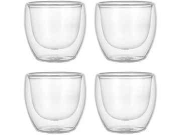 Conjunto 4 Xícaras de Vidro Duplo Haus Concept Inspire – 80ml