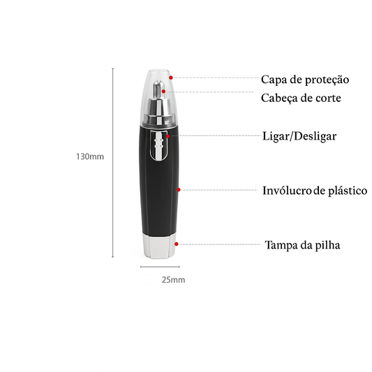 Trimmer Maxx Pro — Aparador Elétrico 4 em 1 para Nariz, Orelhas e Sobrancelhas