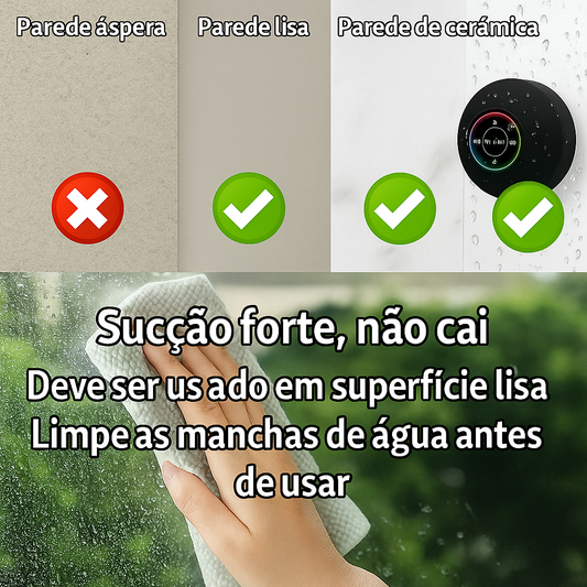 BoxWave LED – Caixa de Som Bluetooth com Ventosa e Luz Atmosférica IPX4