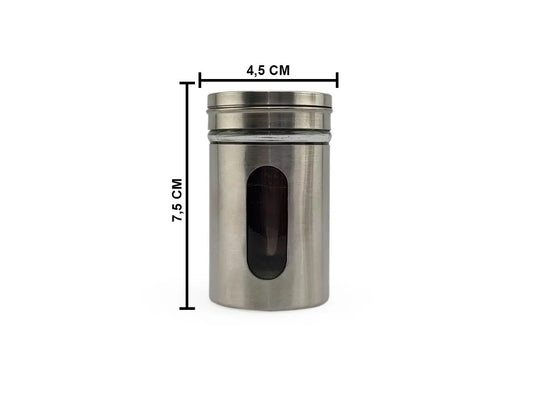 SteelGlass Spice – Kit Porta Condimentos em Vidro e Inox com Vedação Hermética