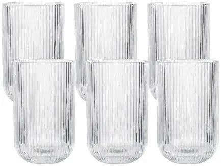 Conjunto 6 Copos de Vidro Haus Concept Canelado – 430ml