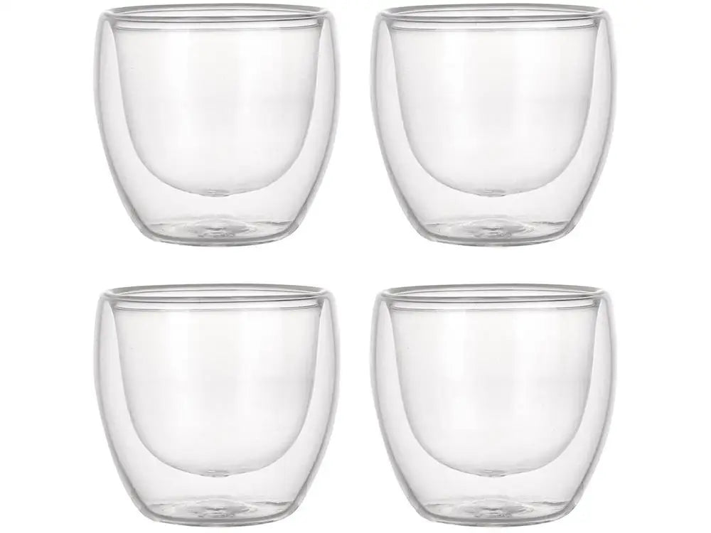Conjunto 4 Xícaras de Vidro Duplo Haus Concept Inspire – 80ml