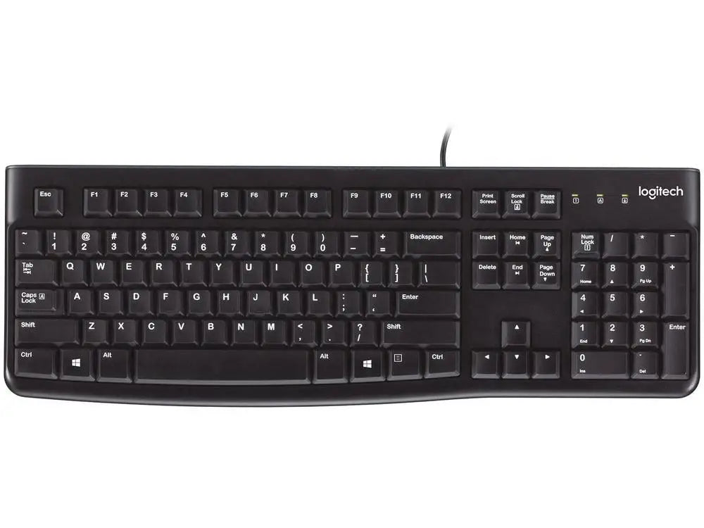 Teclado Logitech K120 ABNT2 com Teclado Numérico – Conforto e Durabilidade USB Plug & Play